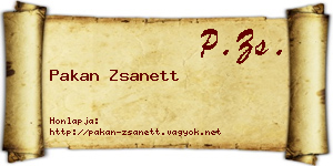 Pakan Zsanett névjegykártya